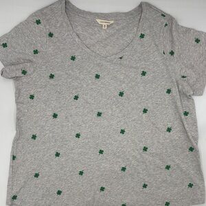 Lucky Brand Embroidered Shamrock T-Shirt